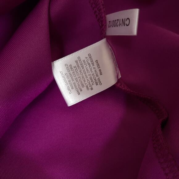 NWT New York & Co Faux Wrap Dress Purple XXL 2XL Tie Waist Belted Sheath V Neck - Picture 11 of 11